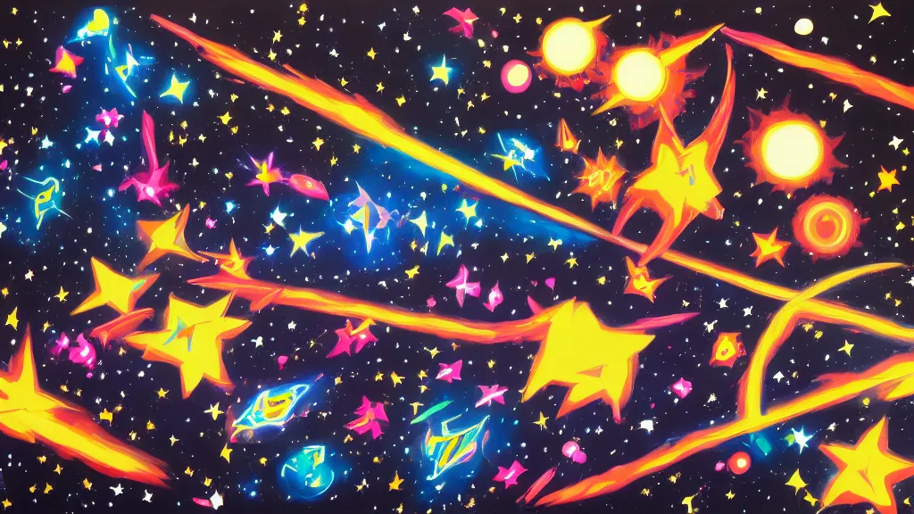 Prompt: twinkling distant stars,vantablack, painting by Tomokazu Matsuyama,trending on artstation