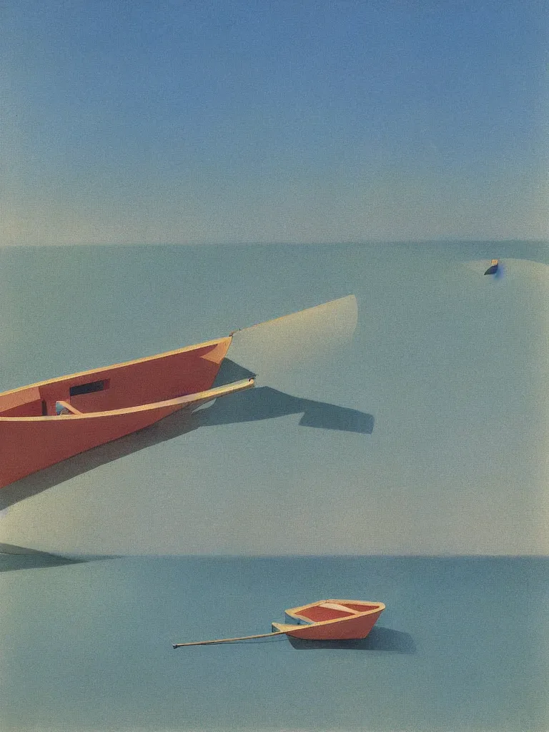 Prompt: a neo retro poster a boat at see near dune du pilat at bassin d'arcachon, pale gradients design, matte drawing, clean and simple design, outrun color palette, australian tonalism, painted by morandi, agnes pelton