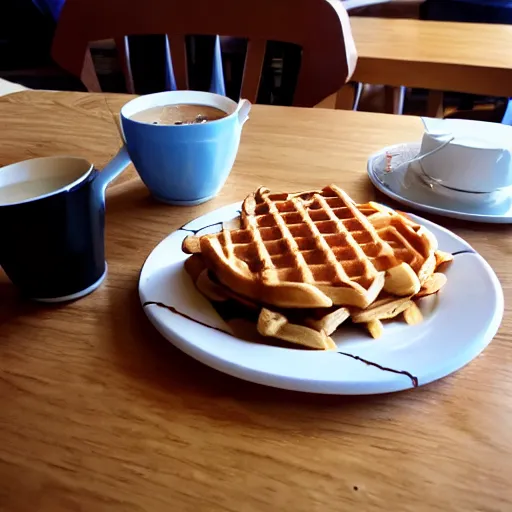 Image similar to first person perspective picture of arms on table, wafflehouse