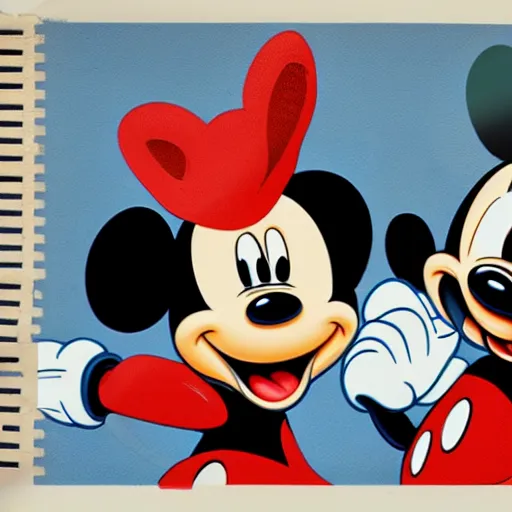 Image similar to mickey mouse blotter art