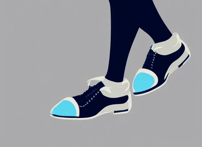 Prompt: a pair of navy blue shoes. sky blue background. clean cel shaded vector art. shutterstock. behance hd by lois van baarle, artgerm, helen huang, by makoto shinkai and ilya kuvshinov, rossdraws, illustration, art by ilya kuvshinov