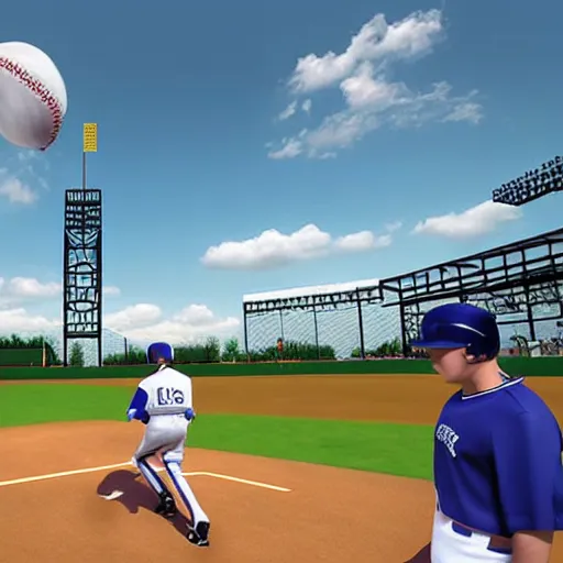 Prompt: baseball in the sky realistic