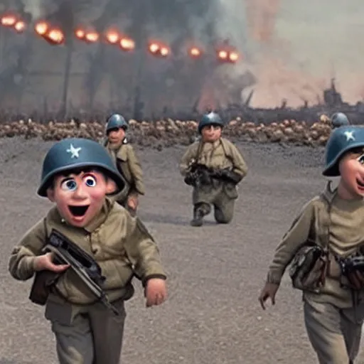 Image similar to Pixar reenactment of World War 2