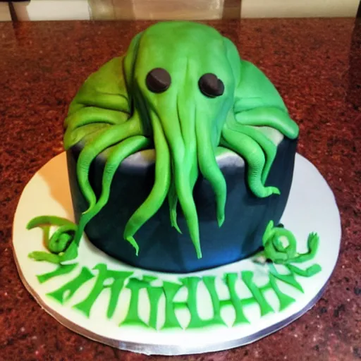 Image similar to A photo of a Cthulhu cake