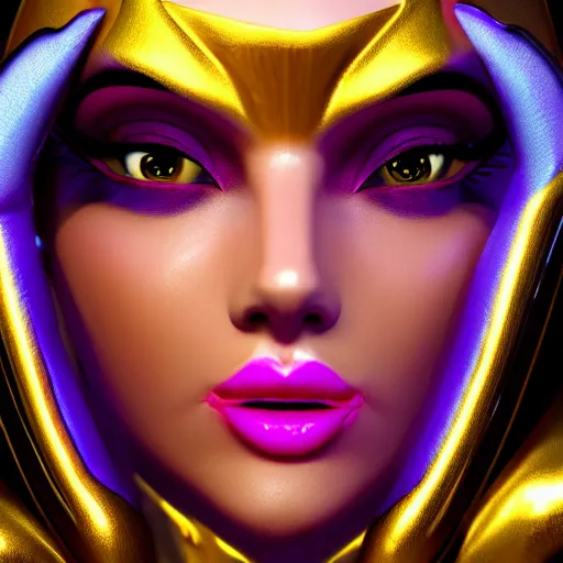 Image similar to still of pretty KDA More Lux (wild rift) close up in a music video. 3d render, octane render, game art, realistic, highly detailed, trending on artstation, 4k, trending on artstation, cgsociety, unreal engine 5, redshift render, trending on artstation, blender, behance, cg