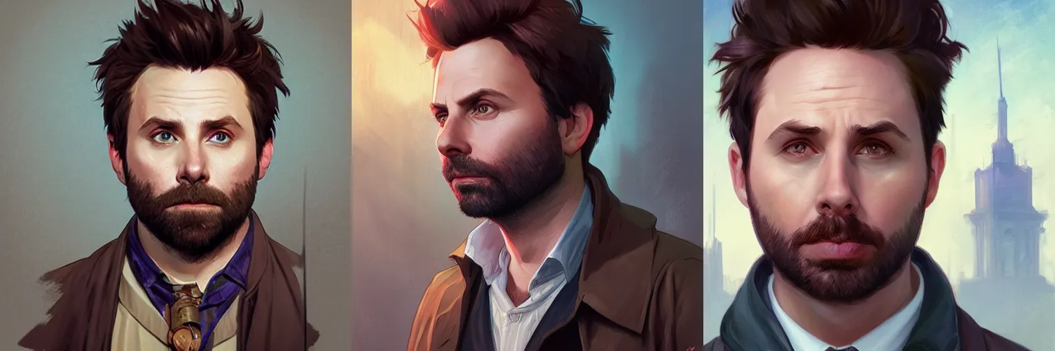 Prompt: portrait of Charlie Day as a detective, highly detailed, digital painting, artstation, concept art, sharp focus, illustration, art by artgerm and greg rutkowski and alphonse mucha