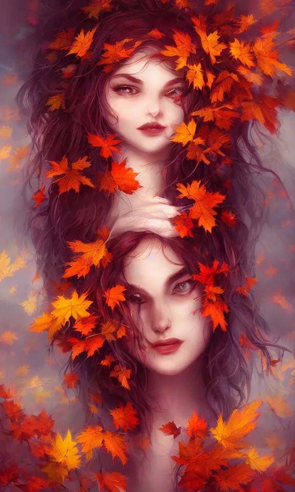 Prompt: beautiful autumn spirit, digital art, concept art, fantasy art, highly detailed, hd wallpaper, artstation, deviantart, behance