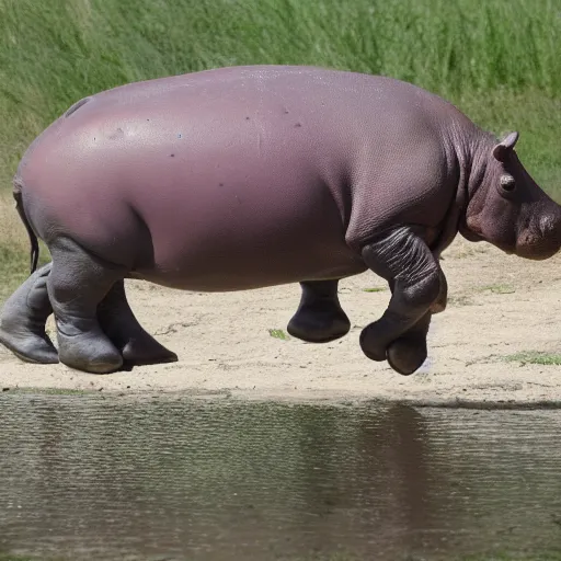 Image similar to Hippo stares down tank