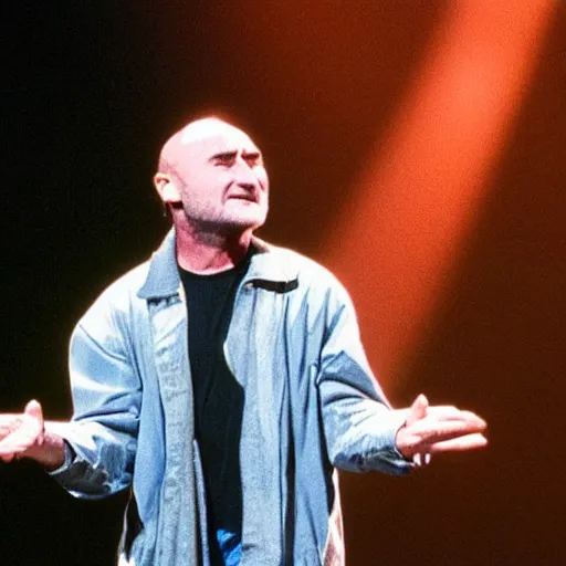 Prompt: Phil Collins requiring a jacket