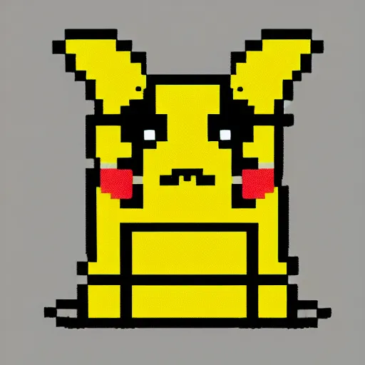 Image similar to pixel art of pikachu the god in the style of Paul Robertson
