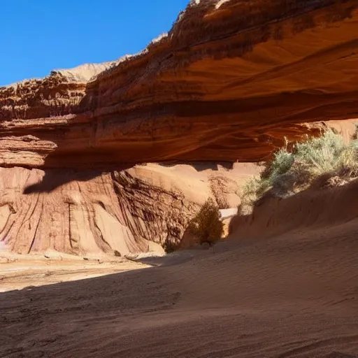 Image similar to a large, victorian mansion covered in sand in a humongous canyon. surreal, dream like