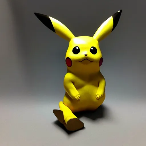 Image similar to Pikachu Sculpture made out of metal