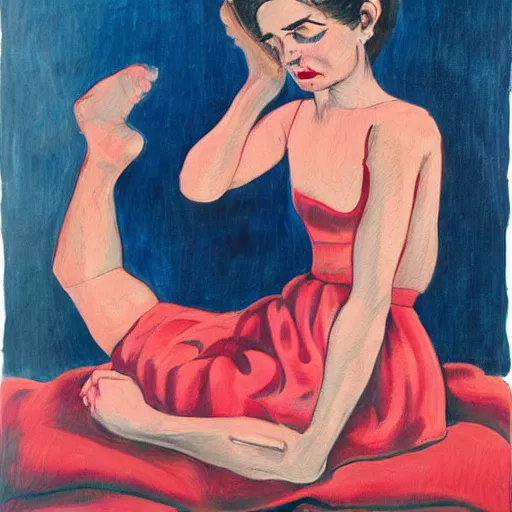 Image similar to sweet dreams, art in the style of paula rego