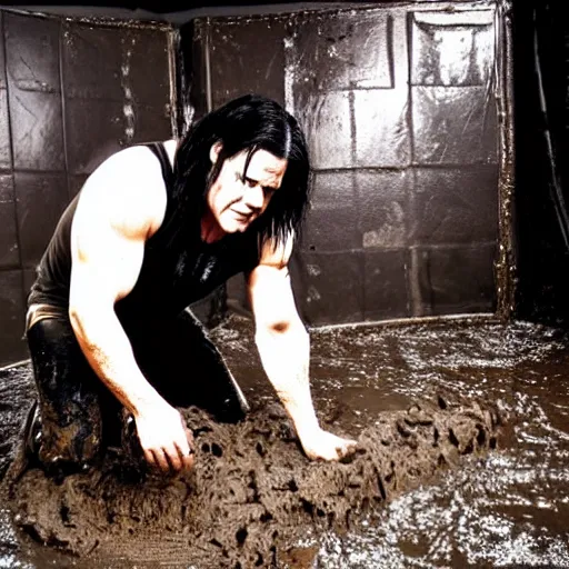 Image similar to glenn danzig playing in mud,