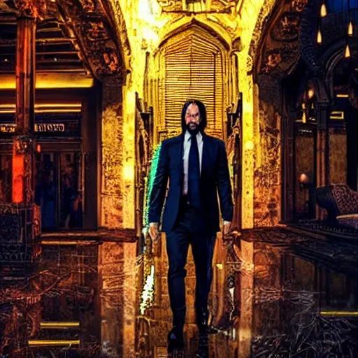 Image similar to john wick in istanbul, ultra realistic, hdr lighting