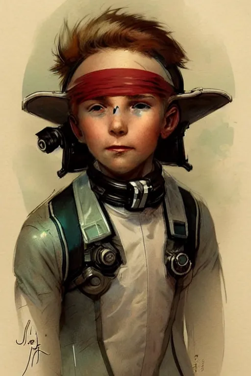 Image similar to ( ( ( ( ( 2 0 5 0 s retro future 1 0 year boy old super scientest in space pirate mechanics costume full portrait. muted colors. ) ) ) ) ) by jean - baptiste monge!!!!!!!!!!!!!!!!!!!!!!!!!!!!!!