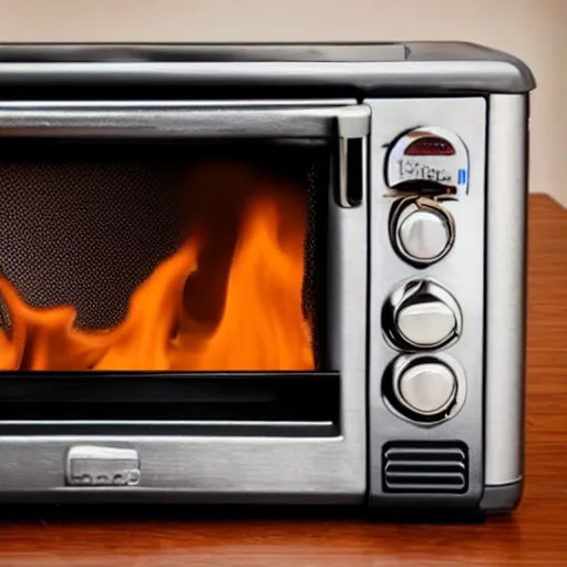 Image similar to bald mexican man with a goatee is shocked that his toaster oven is on fire