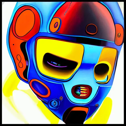 Prompt: digital portrait painting of a robot, colorful, visible brush strokes, detailed, awarded, best of art station