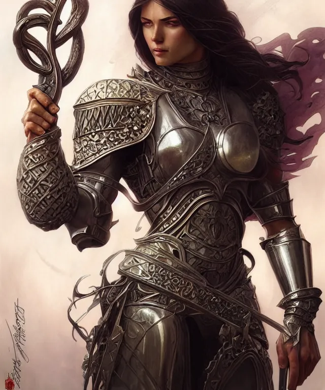 Image similar to Muscular and powerful medieval knight portrait, art nouveau, fantasy, intricate flower designs, elegant, highly detailed, sharp focus, art by Artgerm and Greg Rutkowski