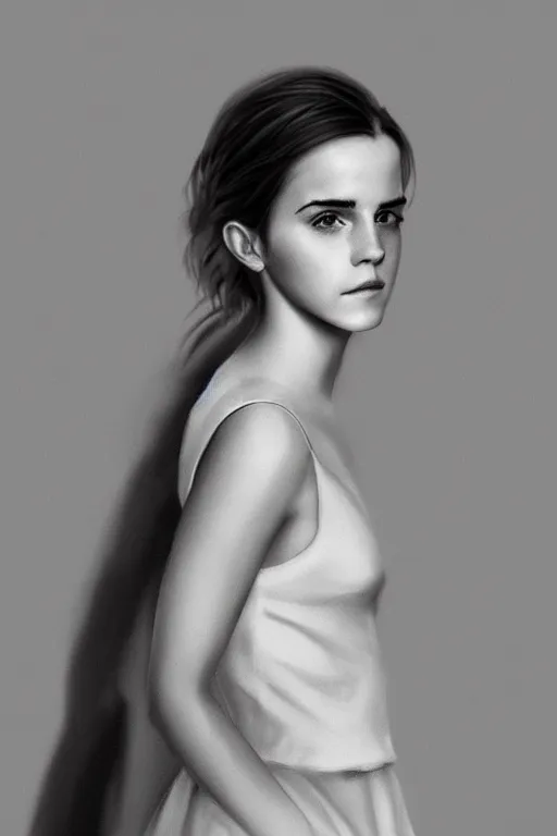 Prompt: emma watson dress decalte, hyper realistic, artstation