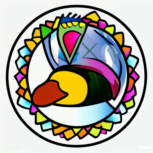 Image similar to portrait of a duck, sticker, highly detailed, colorful, illustration, smooth and clean vector curves, no jagged lines, vector art, smooth