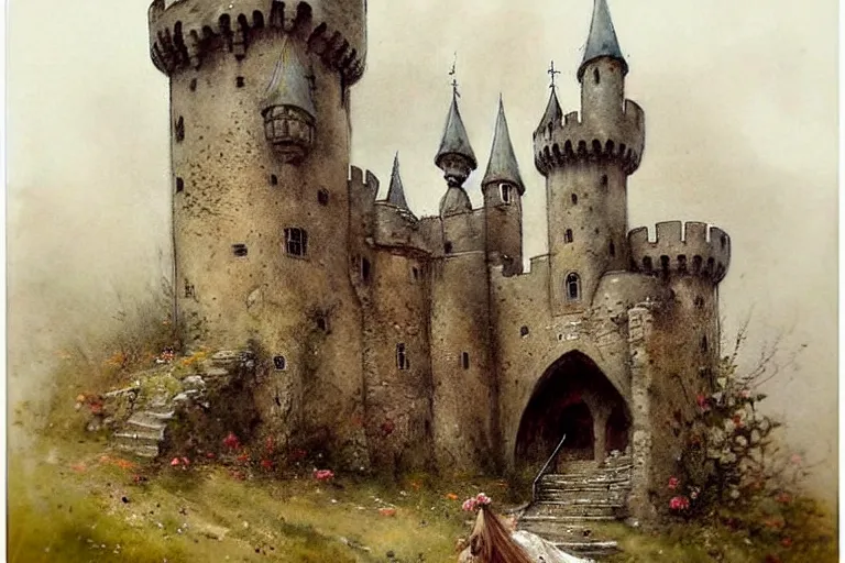 Image similar to ( ( ( ( ( 1 9 5 0 gypsy gypsy gypsy gypsy gypsy fair tail medieval castle. muted colors. ) ) ) ) ) by jean - baptiste monge!!!!!!!!!!!!!!!!!!!!!!!!!!!!!!