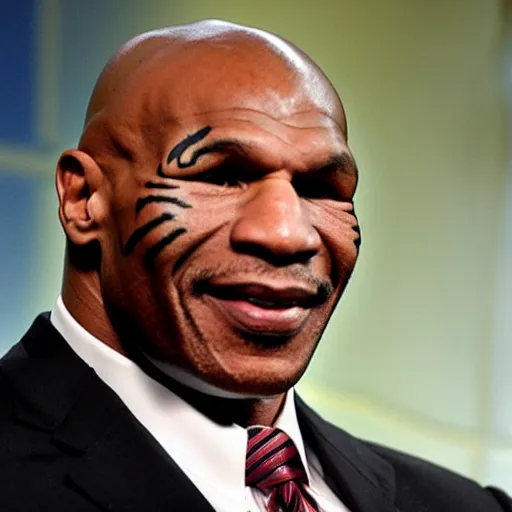 Prompt: mike tyson as a fox news anchor