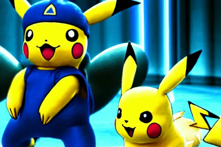 Image similar to pikachu as samus aran in the new live action pokemon movie