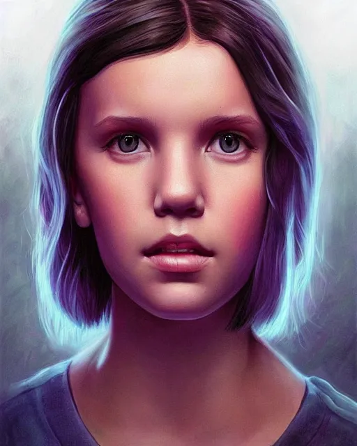 Image similar to amazing portrait of millie bobby brown, artgerm, digital art