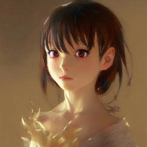 Image similar to cute anime girl portraits, chibi art, anime, painting by gaston bussiere, craig mullins, j. c. leyendecker