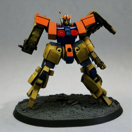 Image similar to Gundam Frankenmech, painted Battletech miniature