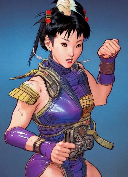 Prompt: apex legends chun li. concept art by james gurney and mœbius.