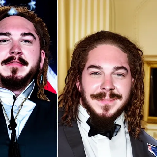 Image similar to Post Malone is officially elected president of the United States, White House photographer