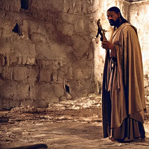 Prompt: Laurence Fishburne in the Passion of Christ