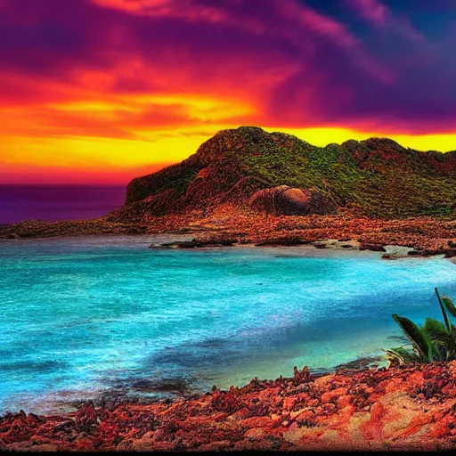 Image similar to aruba photography, island vibes highly detailed, perfect, 8 k, concept art of aruba by alex grey