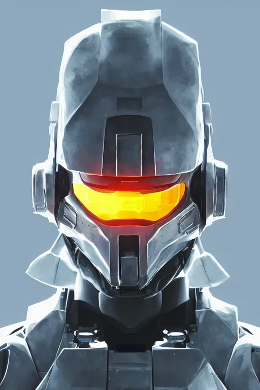 Image similar to robot ninja mask helmet halo master chief radiating a glowing aura global illumination ray tracing hdr fanart arstation by ian pesty and katarzyna da „ bek - chmiel