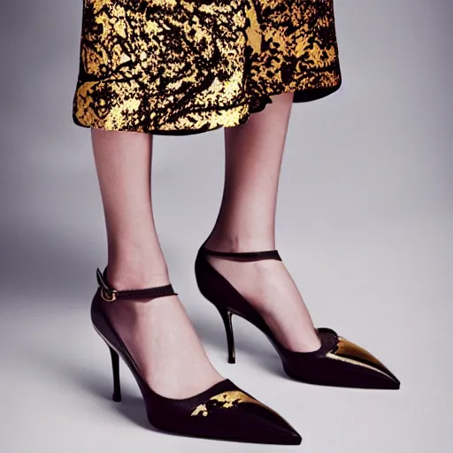 Prompt: Schiaparelli shoes editorial