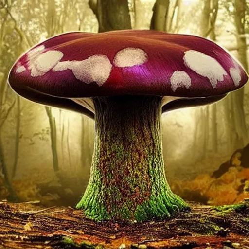 Image similar to the most perfect and dramatic magic mushroom