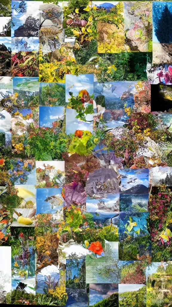 Image similar to collage of nature, by mike mcquaid