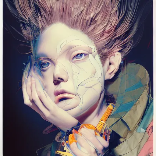 Image similar to prompt : fashion tv character portrait soft light painted by james jean and katsuhiro otomo and erik jones, inspired by akira anime, smooth face feature, intricate oil painting, high detail illustration, sharp high detail, manga and anime 1 9 9 9