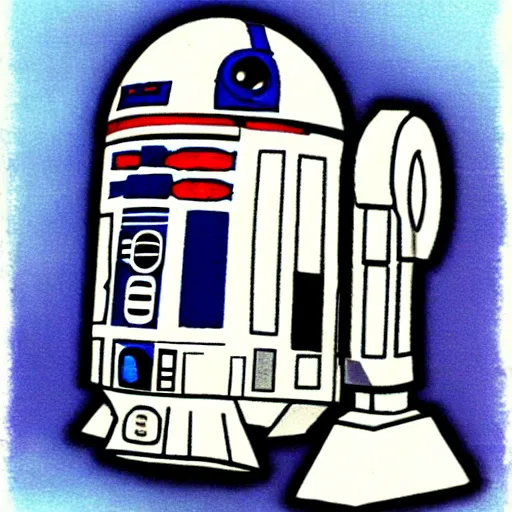 Prompt: r 2 d 2, by ken sugimori