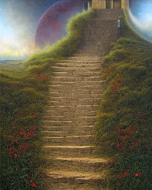 Prompt: Stairway to heaven by Tomasz Alen Kopera, masterpiece