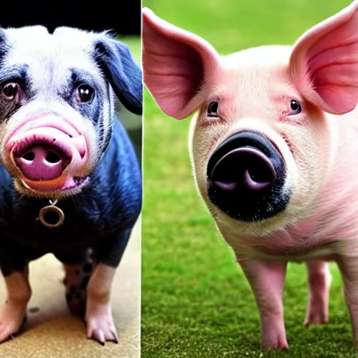 Image similar to a fusion of a dog and a pig