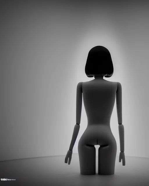 Prompt: black and white high quality photo of a female AI-doll looking into a sci-fi mirror, volumetric lighting, brutalism, foggy, dreamy, hyperdetailed, bokeh, photorealistic, cinematic, masterpiece, elegant, dark, by Man Ray in the style of Horst P. Horst, octane render, 8K,