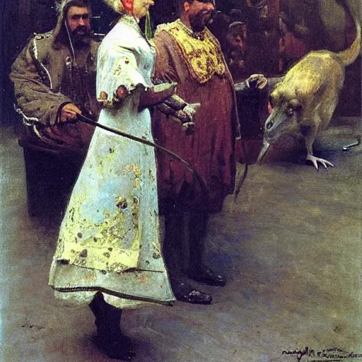 Prompt: rat dignitaries by ilya repin