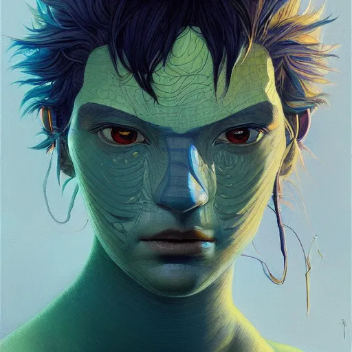 Prompt: pickle avatar portrait by gaston bussierre and charles vess and james jean and erik jones and rhads, inspired by ghost in the shell, beautiful fine face features, intricate high details, sharp, ultradetailed
