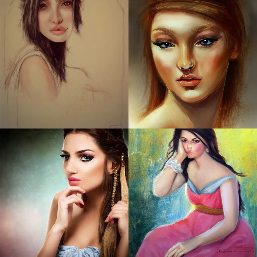 Prompt: beautiful portrait girl style greek