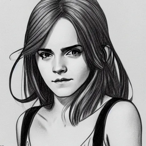 Prompt: drawing of emma watson as an anime character