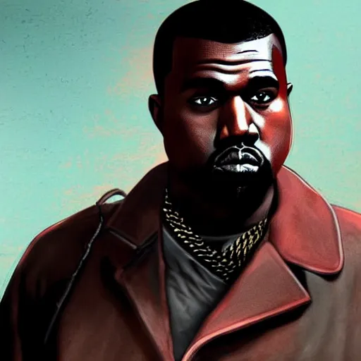 Image similar to kanye west in stephen bliss illustration red dead redemption 2 artwork of kanye west, in the style of red dead redemption 2 loading screen, by stephen bliss, artstation