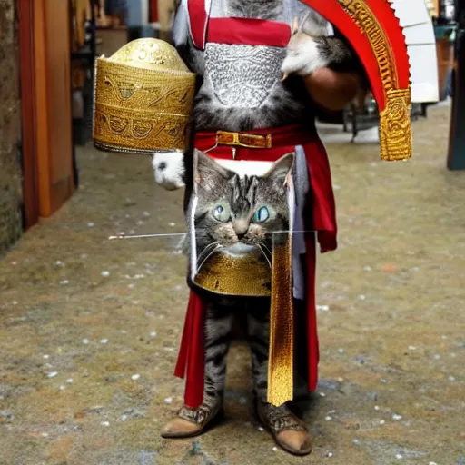 Prompt: photo of a cat as a roman centurion